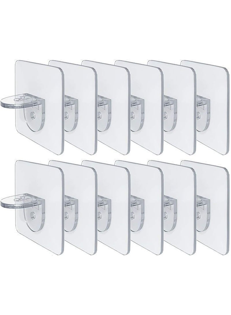Self adhesive shelf clamp for shelf support columns, suitable for kitchen cabinet bookshelves, sturdy partition racks, and closet bracket pins - Image 1